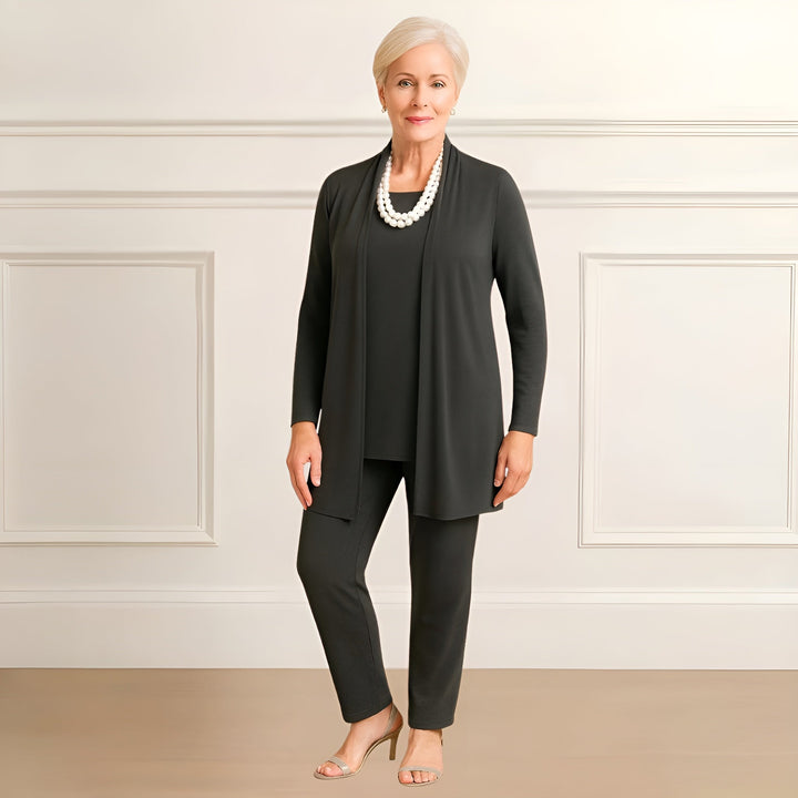 Nova Cardigan Top And Pants Set For Women, Comfortable All Day Polished Look