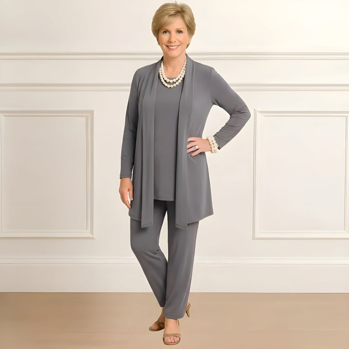Nova Cardigan Top And Pants Set For Women, Comfortable All Day Polished Look