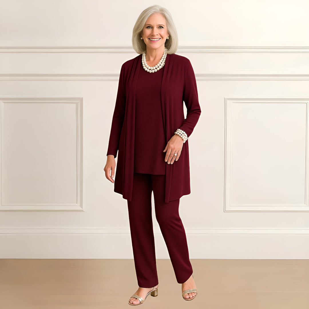 Nova Cardigan Top And Pants Set For Women, Comfortable All Day Polished Look