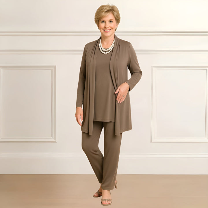 Nova Cardigan Top And Pants Set For Women, Comfortable All Day Polished Look
