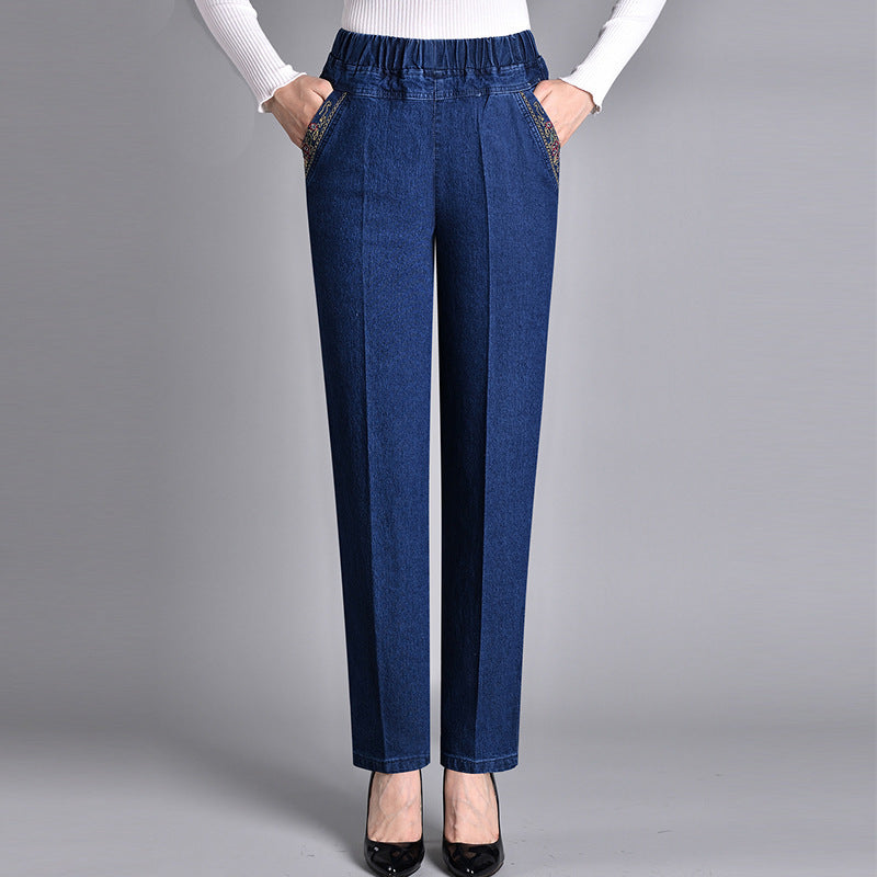 Nexa Women's Jeans With Side Pockets And Elastic Waistband