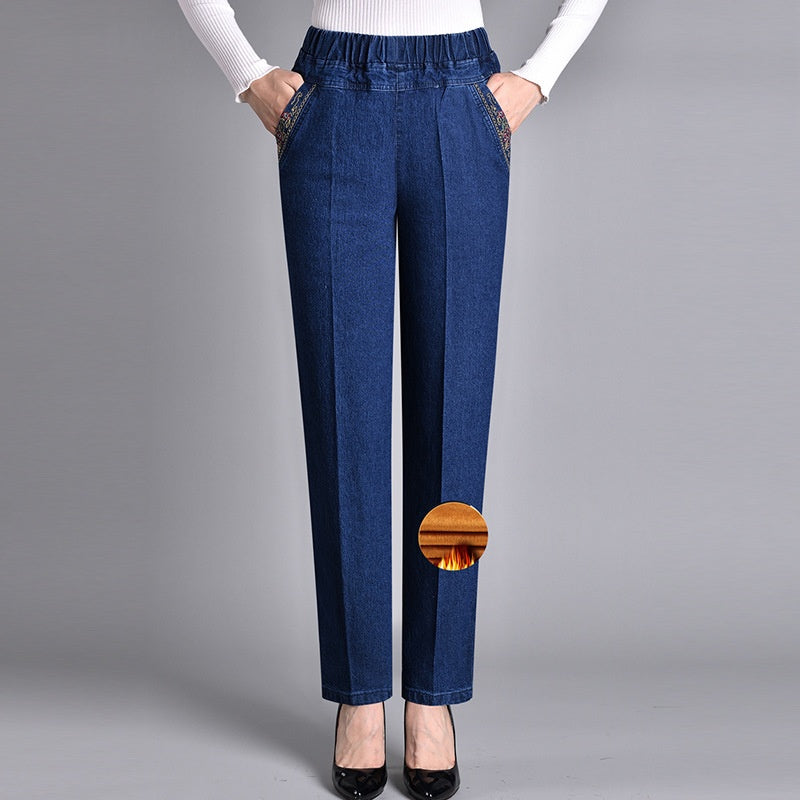 Nexa Women's Jeans With Side Pockets And Elastic Waistband