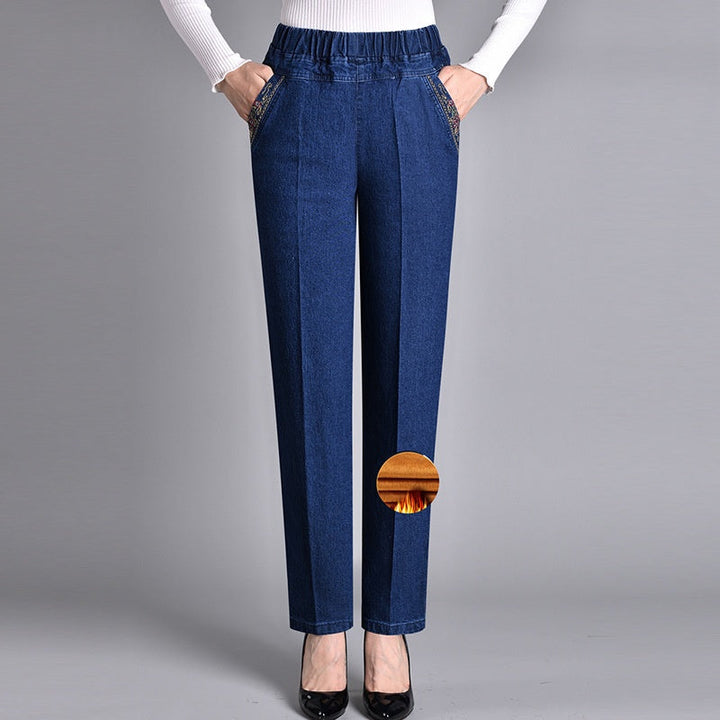 Nexa Women's Jeans With Side Pockets And Elastic Waistband