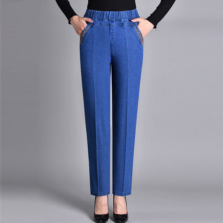 Nexa Women's Jeans With Side Pockets And Elastic Waistband