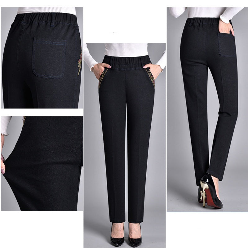 Nexa Women's Jeans With Side Pockets And Elastic Waistband