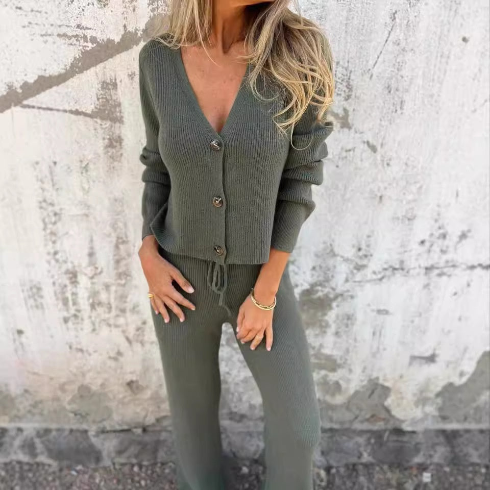 Nova Cozy 2-Piece Cardigan Set With Matching Bottoms For Effortless Style