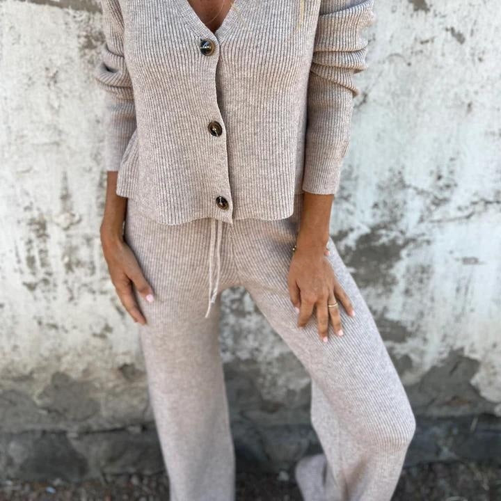 Nova Cozy 2-Piece Cardigan Set With Matching Bottoms For Effortless Style
