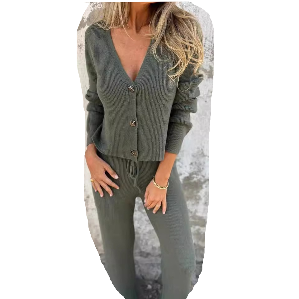 Nova Cozy 2-Piece Cardigan Set With Matching Bottoms For Effortless Style