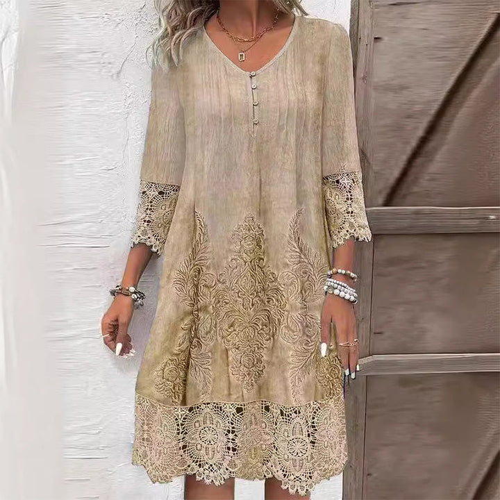 Luna Belle Embroidered Midi Dress For Garden Parties