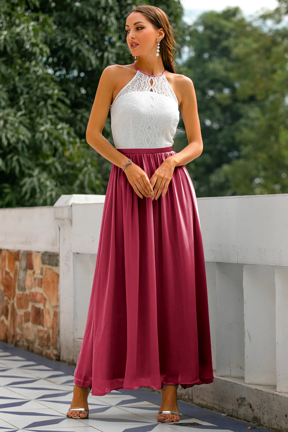 Aster Women's Halter Maxi Dress For Wedding Guest