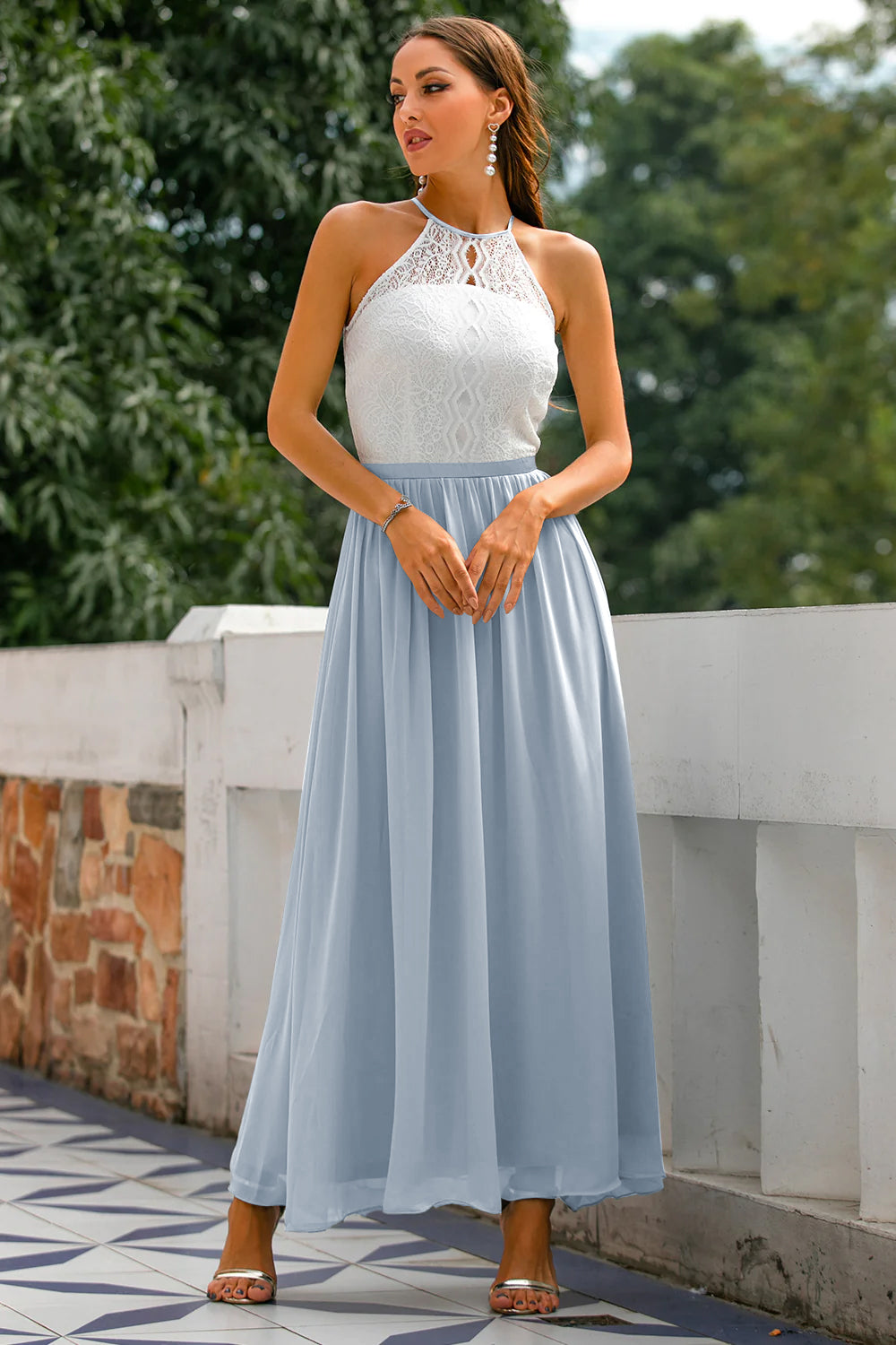 Aster Women's Halter Maxi Dress For Wedding Guest