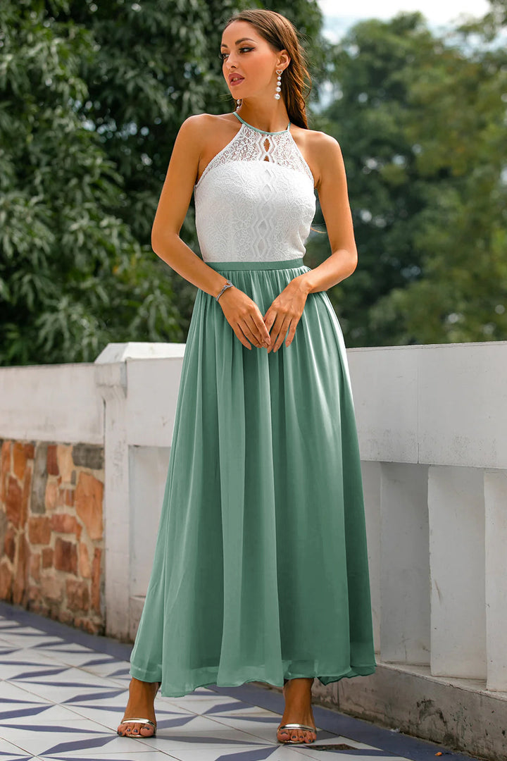 Aster Women's Halter Maxi Dress For Wedding Guest