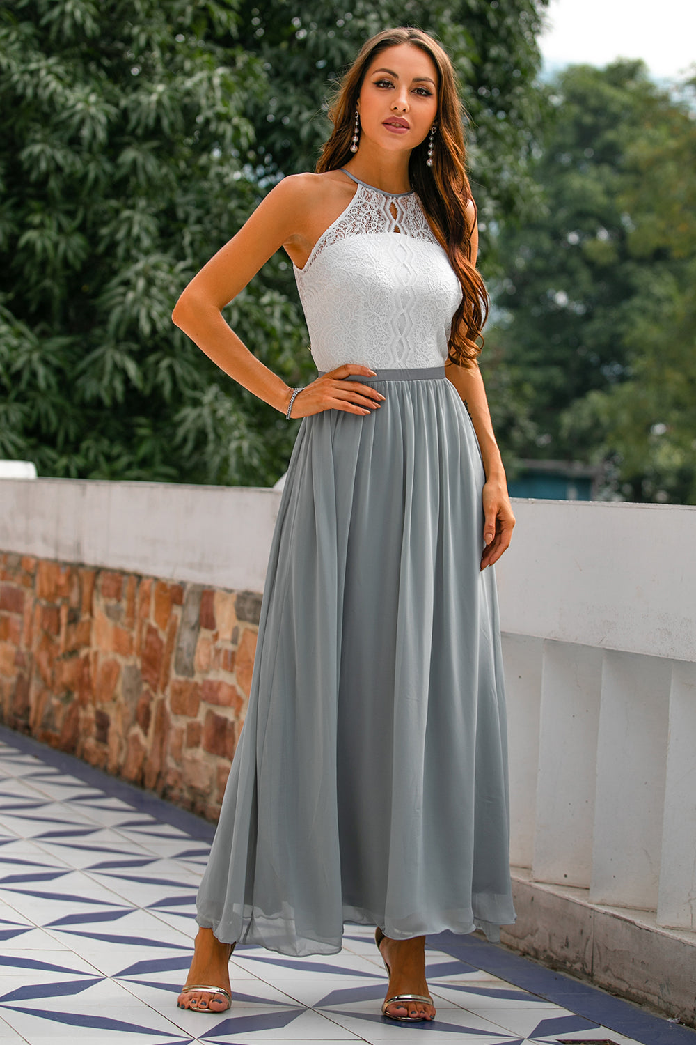 Aster Women's Halter Maxi Dress For Wedding Guest
