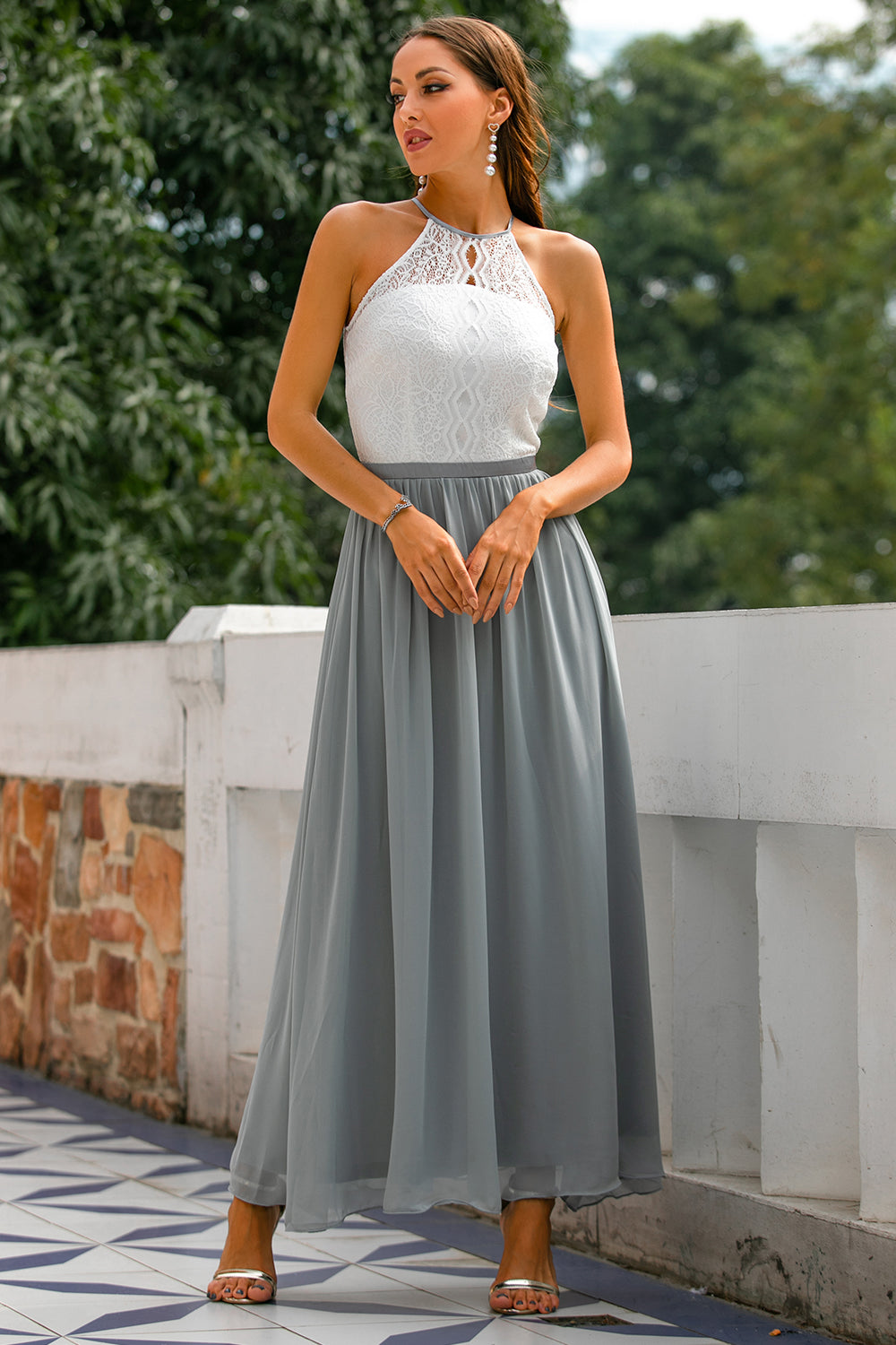 Aster Women's Halter Maxi Dress For Wedding Guest