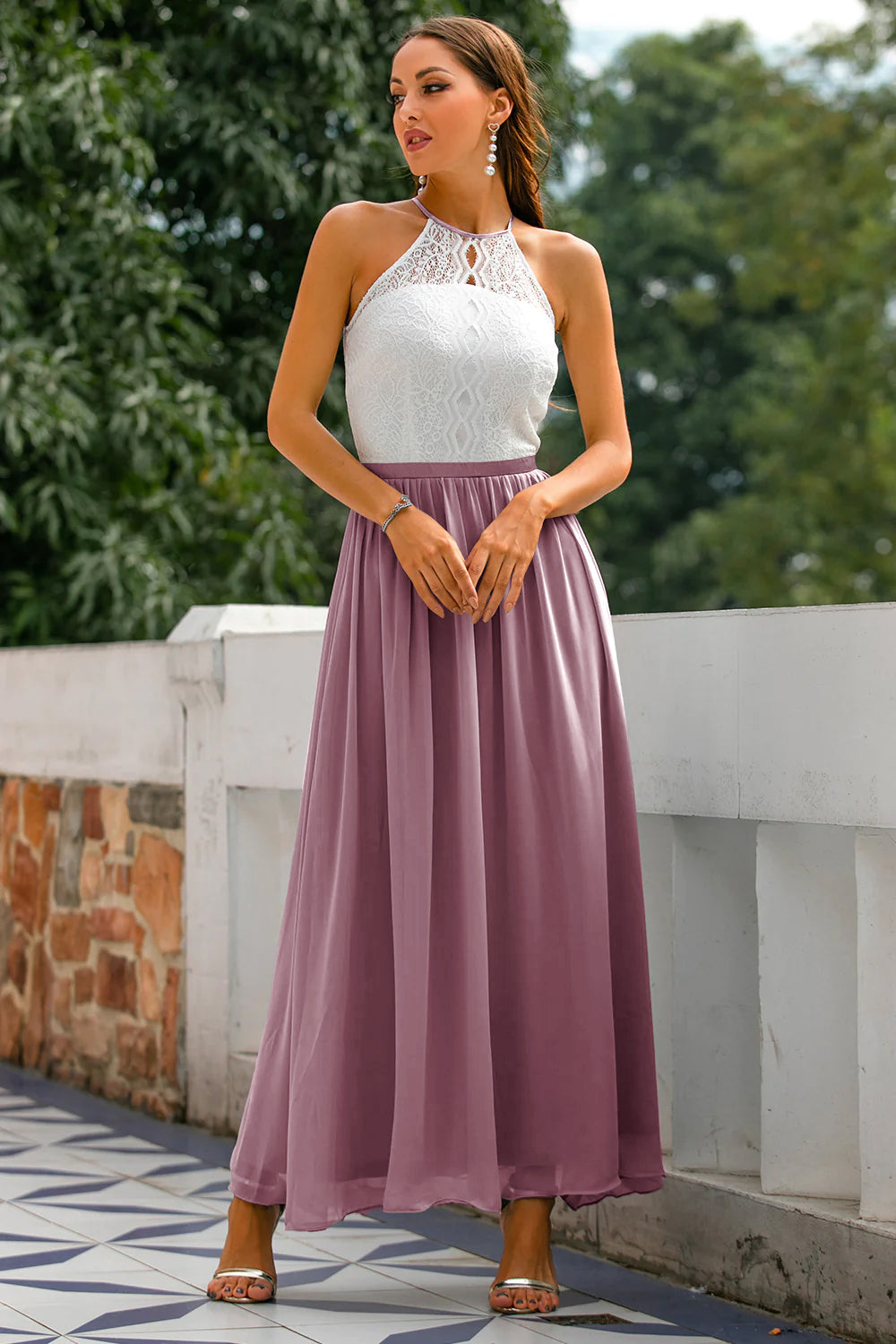 Aster Women's Halter Maxi Dress For Wedding Guest