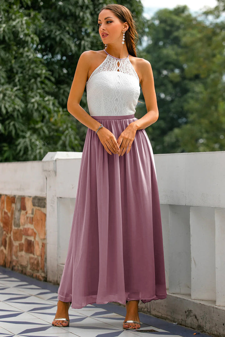 Aster Women's Halter Maxi Dress For Wedding Guest