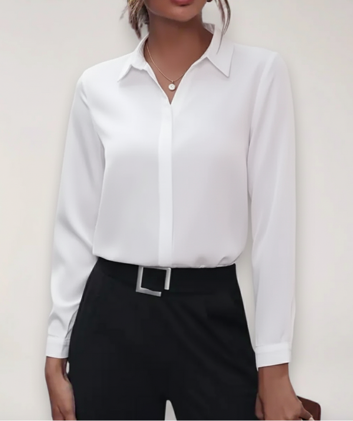 Astra Women's Spring Buttoned Office Blouse For Work